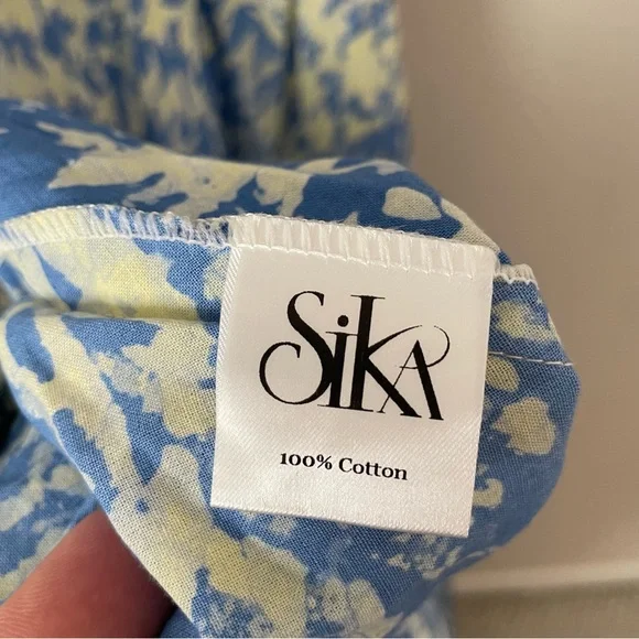 Sika Efe Maxi Dress Women’s Blue White Yellow Floral Size 2